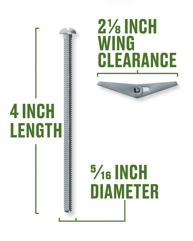 Hillman The Hillman Group 370081 Toggle Bolt, 5/16X4-Inch, 25-Pack, Zinc Plated - Image 3